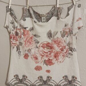 Agate Women's Knitted Blouse Flower design  Petite Size.